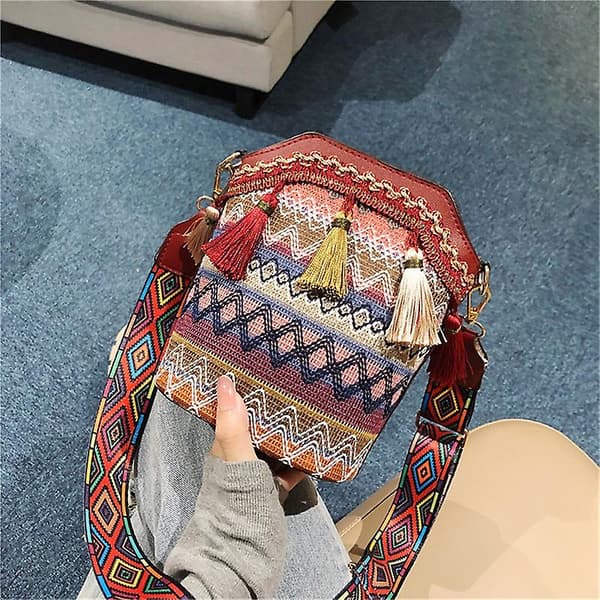 Afslappede håndvævede tasker Retro Flap Rattan Strå Strand Kvaster Dame Messenger Tasker[YJD] A1