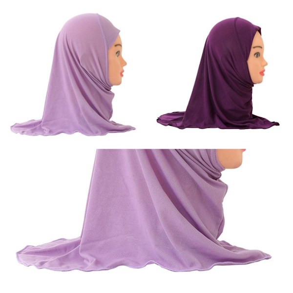 Muslimsk Hijab Islamisk Sjal för Barn MÖRKT LILJABLÅ [kk] dark purple