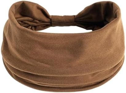 Hårbånd - Myk Boho Knyttet Mote Hodebånd for Kvinner Jenter Bruk, Elastisk Hårkontroll Tilbehørssett | Komfortabelt Stoffdesign, [YJD] Brown