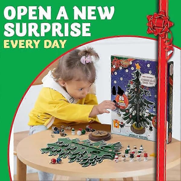 2026 Jul Adventskalender Bygg-ett-träd Display Julklapp [YJD] 1