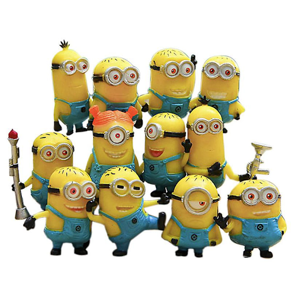 Weitengs Despicable Me Minions Rollefigur Display Legetøj PVC 12 stk. Sæt (YJD) Yellow