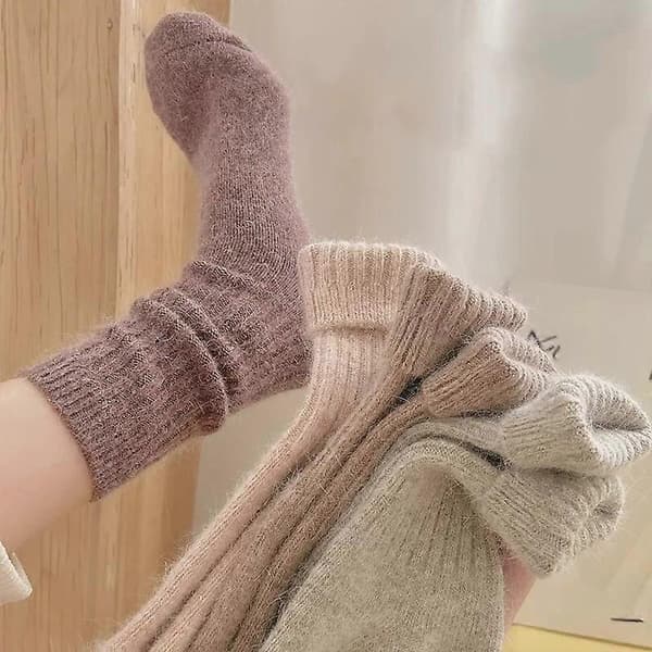 Mote Kasjmir Vinter Varme Fløyelsstrømper Termiske Tykke Midt Rør Strømper Striper Lange Strømper For Kvinner[YJD] One Size