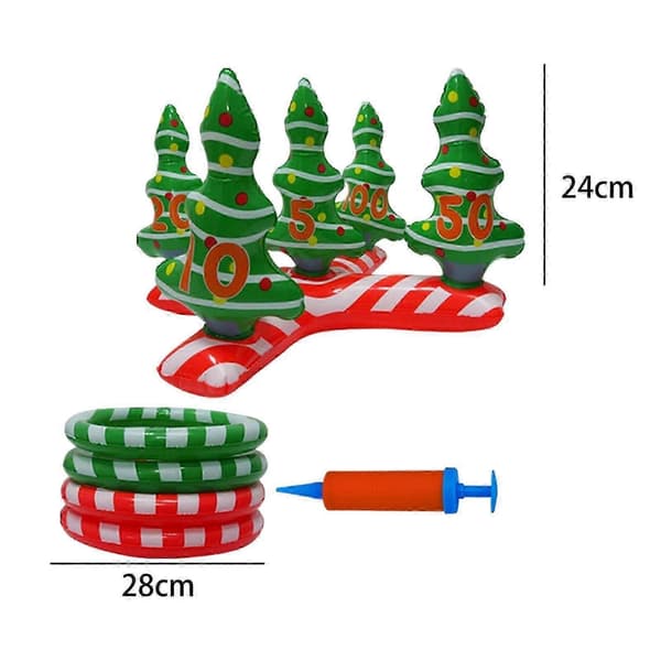 Uppblåsbart ringkastningsspel julgran presenter kastspel julklappsfyllning för trädgården[YJD] With Pump