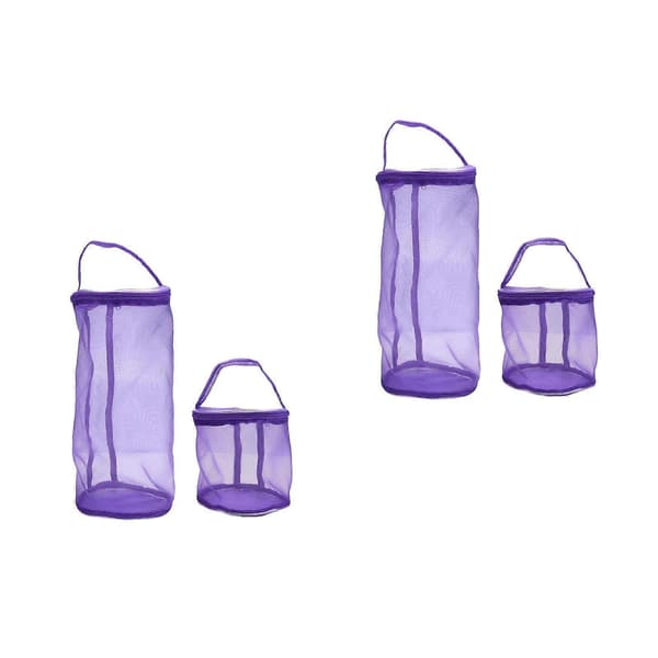 Lila nätväska för garnförvaring, 4-pack virk- och stickhållare [YJD]