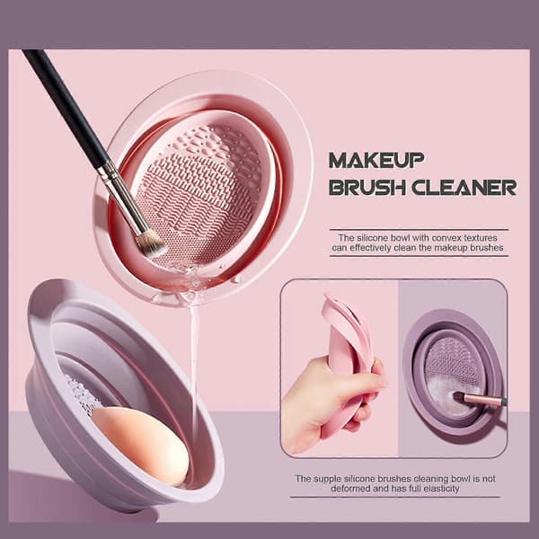 Makeup børsterens silikoneskål til rengøring med tørrekurv[YJD]