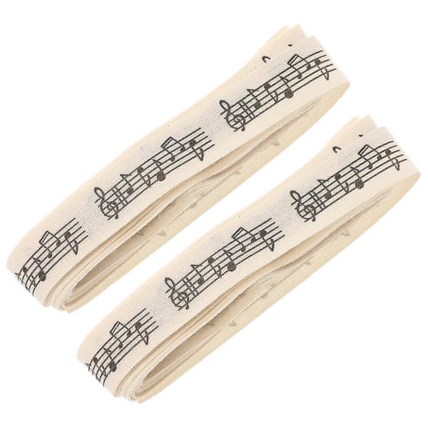 Musiksymbol bomullsband för presentförpackning 2 st beige festdekor [YJD]