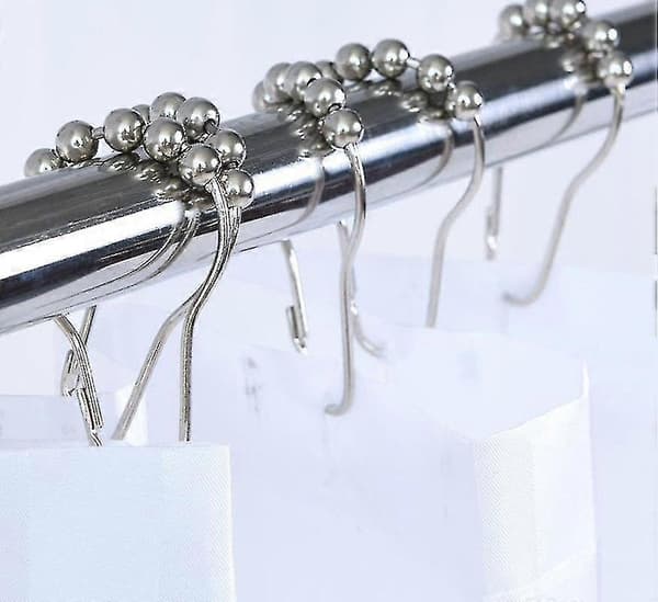 Dusjringer Dusjforhengringer med glidesystem, 12 enkeltkroker[YJD]