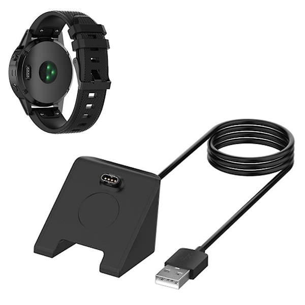 Laderdokk for Garmin Venu 3/Venu 3S/Instinct 2X/Vivoactiv 5 USB-klokkelader med datafunksjon (YJD)