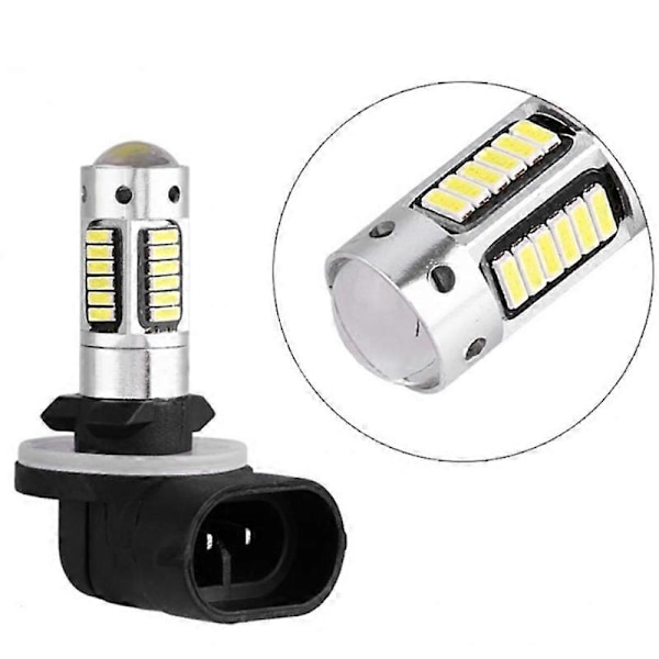 1 Par 881/880 billampa H27 Glödlampa Superljus 6500k LED Auto Kördimljus Glödlampa DRL Lampa 12V 550LM H3/H1/881/880 Dimljus[YJD] H27-880