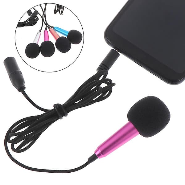 Bærbar Mini 3.5mm Stereo Mikrofon Audio Mikrofon Til Mobiltelefon Tilbehør[YJD] Silver 1pc
