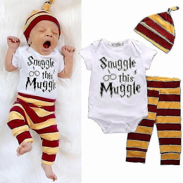 Harry Potter Baby 3-delt Bodysuit Sæt med Bukser og Matchende Hue [HK] 90cm