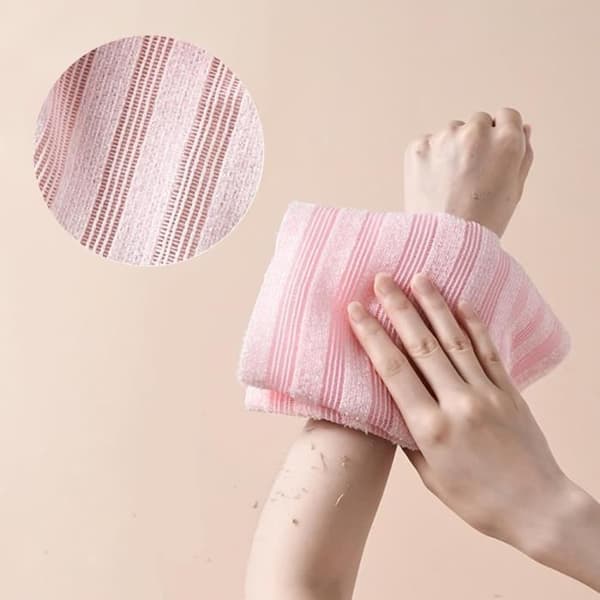 Exfolierande badhandduk - Ej specificerad - 2-pack - Blå och Rosa - Polyesterfiber - Dubbelsidig textur [YJD][YJD] Blue, Pink
