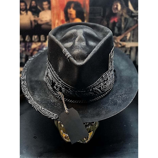 Cowboyhatt för män, punkstil, western cowboyhatt, dödskallehatt [HK]