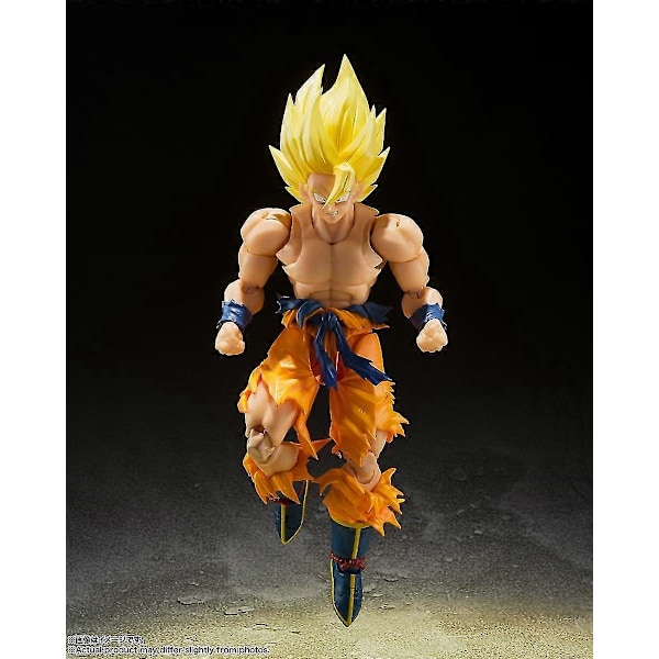 Bandai Tamashii Nations SH Figuarts Broly \"Dragon Ball Z\" Actionfigur med gjennomsiktig støtte Battle damage Goku