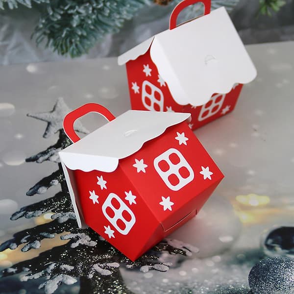 10 st Jul Husform Godispåsar Julklappsförpackning Kakpåsar [YJD] Red 10 Pcs
