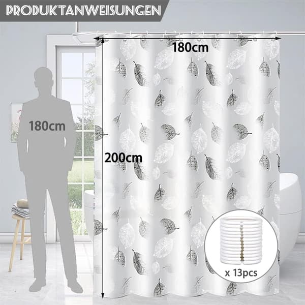 Duschdraperi, tryckt duschdraperi, transparent duschdraperi, originalduschdraperi, badkarsduschdraperi (ark, 180 * 200 cm)[YJD]
