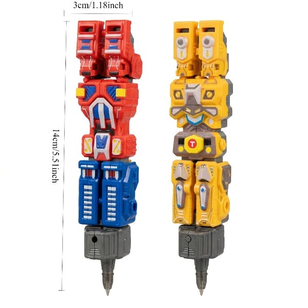 Transformers 2 stk. transformerende penner: Optimus Prime, War God Bumblebee, Warrior Mecha transformerende penner, Robot Transformers penner [YJD] 2pcs