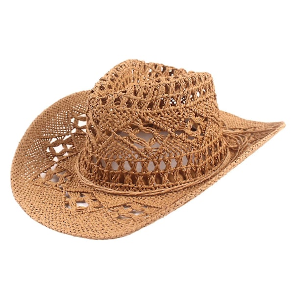 Cowboy-hattu Klassinen Vintage Ontto Unisex Kierretty Reuna Leveälierinen Miesten Aurinkohattu Kalastushattu-hao[HK] Khaki