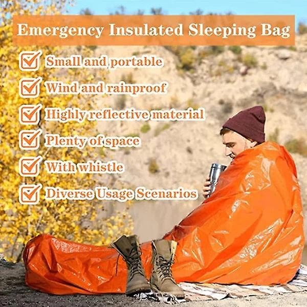 Nødtermisk sovepose til camping udendørs eventyr [YJD] Orange