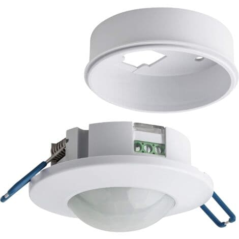 Innendørs bevegelsesdetektor – Innfelt eller overflatemontering – 6m 360° infrarød sensor – Maks. 1200W for glødelamper
