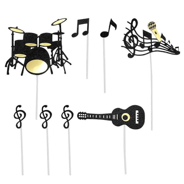 Musikknotedekor kaketopper for kakedekorasjon 48 stk festsett [YJD]