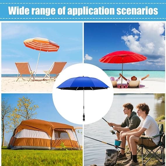 Bærbart strandparasoll | Rustfritt UV-solbeskyttelse | Stort, solid parasoll for basseng, hage, hage, reise, camping (JYD)