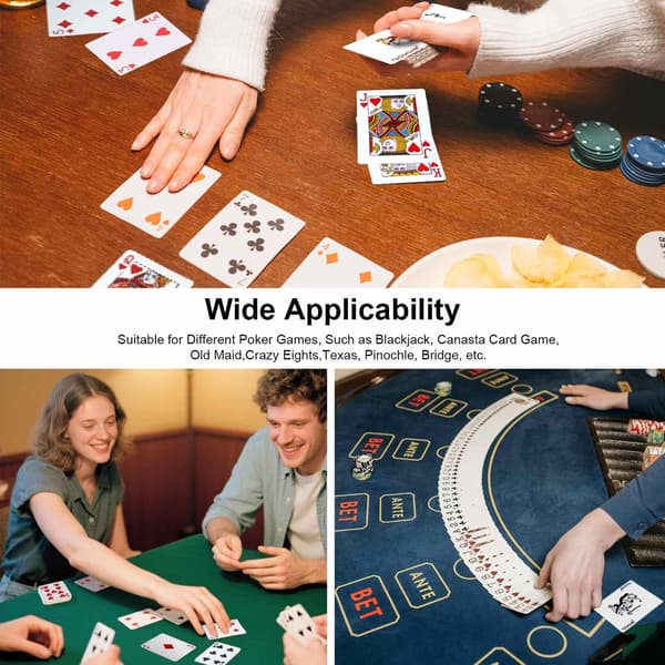 Plastik spillekort sæt til bridge- og casinospil - 2 spil rød blå, standardindeks[YJD]