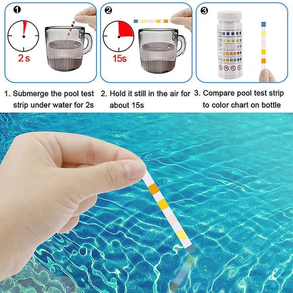 50 stk. multifunksjonelle klor pH-teststrimler Spa Svømmebasseng Vanntesterpapir [YJD] White 50pcs