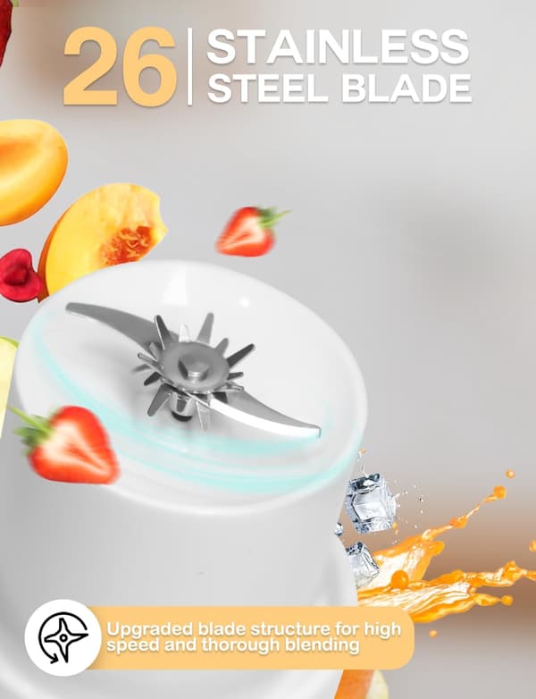 Trådløs bærbar smoothieblender 710 ml rustfritt stål [YJD]