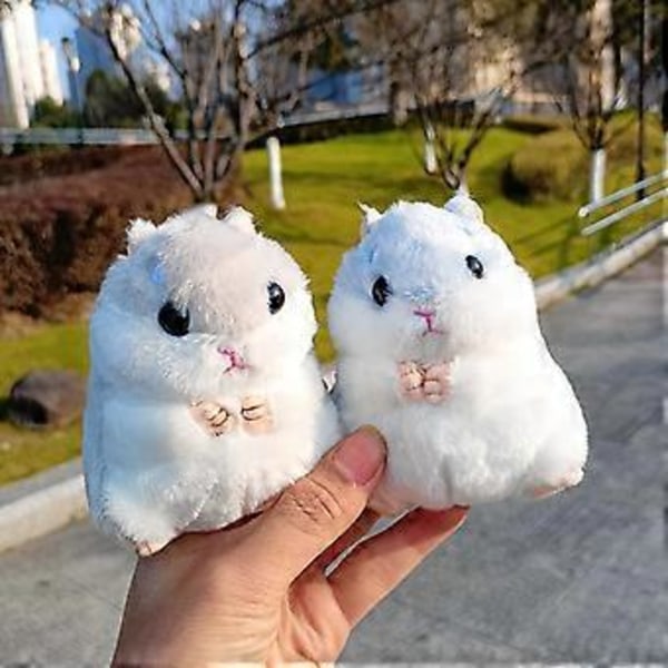 Ihana hamsteri sarjakuva pehmolelu lapsille avaimenperä hamsteri sarjakuva karvainen pehmeä viehätys täytetty hamsterilelu sininen (sininen)[YJD]