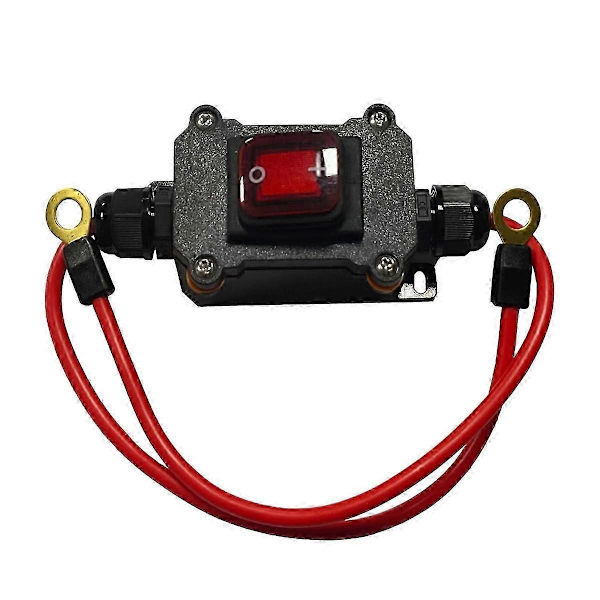 DC12V Inline Strömbrytare DC12-24V DPST Dubbelsidig Kabeldragning Strömbrytare 25A IP67 med På/Av Snabbkopplingsbrytare [YJD] RedBlack