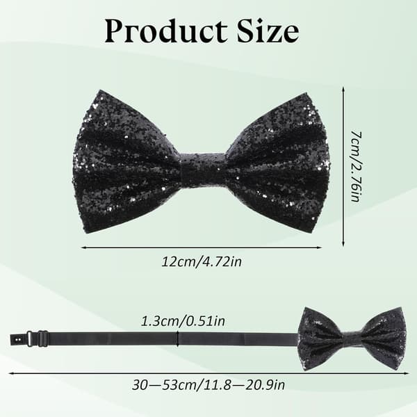 Prasacco Glitter Butterfly Slips til Mænd, Glitter Slips til Mænd Butterfly Sort Slips Slips til Sorte Pailletter Slips Justerbart Slips Tilbehør til Bryllup Chris[YJD]