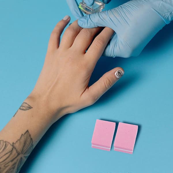 Rosa nagelbuffertblock i svamp för filning av naglar 50-pack manikyrset[YJD]