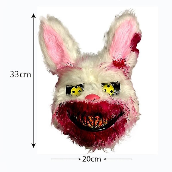 Kanin Cosplay Maske Halloweenfest Skummel Hodedeksel Halloween Karneval Kostyme Hodeplagg Rekvisitter Håndlaget Dans Maskerade Horror (YJD) Rabbit 2