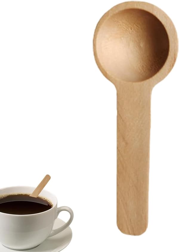 Mini träslev, återanvändbar tesked. Idealisk för honung, kryddor, smaksättningar, etc. (JYD)