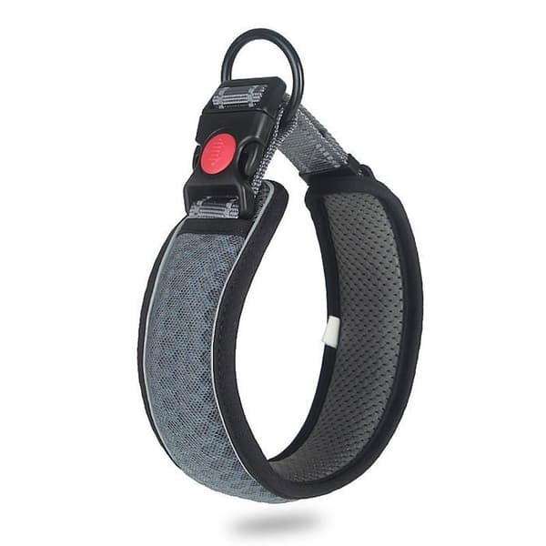 Andningsbart hundhalsband - Reflekterande ljusremsa - Blå - Storlek M (YJD)