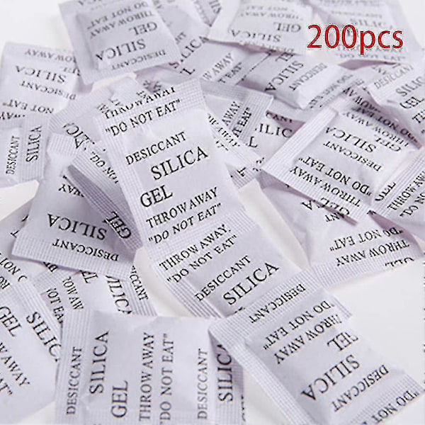 Tørremiddelposer, 200 stk. X 1g Silica Gel Pose Fugt Absorberende Affugter Mod Skimmel Lugte _gave fra G[YJD] 2G