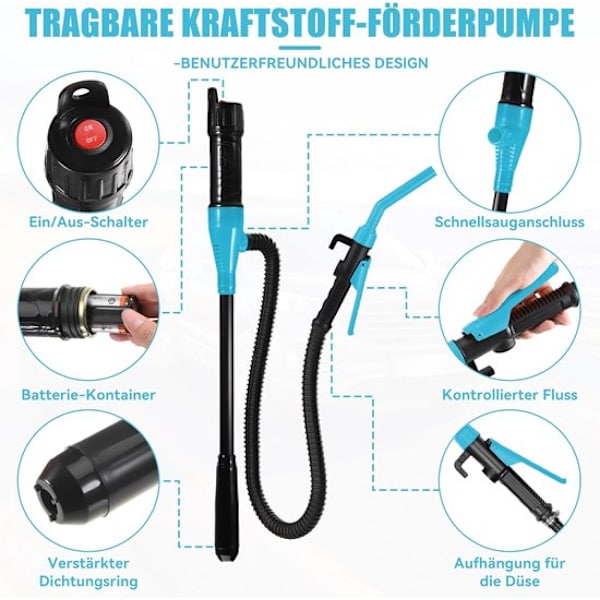 Bärbar elektrisk bränslepump för bensin, 12V DC-driven, dränkbar pump[YJD]