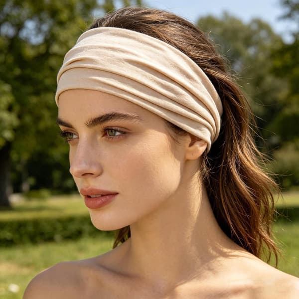 Hårbånd - Mykt Boho Knutet Motehodebånd for Kvinner, Elastisk Komfortabelt Pannebåndsett | Stoff Elastisk Design, Daglig Bruk Hårkontroll[YJD] Beige