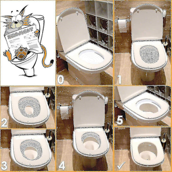Kattetoilet sæde Toilettræningssystem Kattebakke Kattebakke Toilet sæde træningssystem til at vænne din kat til toilettet_v (YJD)