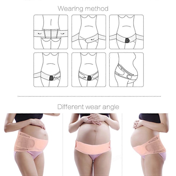 Graviditetsstöd Magebälte, Andningsbart Justerbart Magebälte för Ligament, Nedre Rygg och Bäckenstöd [HK] skin color