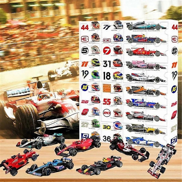 Adventskalender Jul Formel 1 Bilmodell 24 Dagar Nedräkning Barnleksak Rolig Julgåva Blind Box_v (YJD)