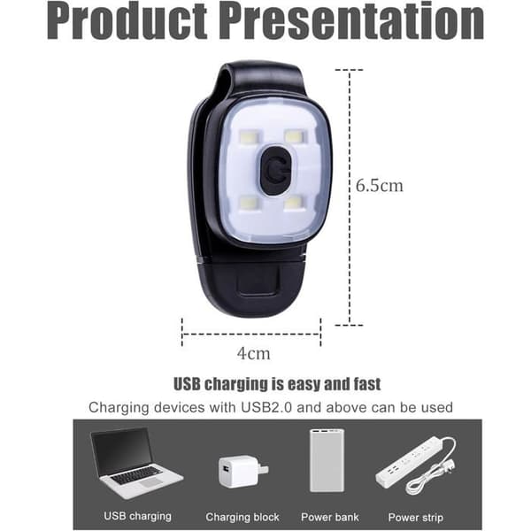 Clip-on løbelys (sæt med 4) - LED clip-on lys til natløb (YJD)