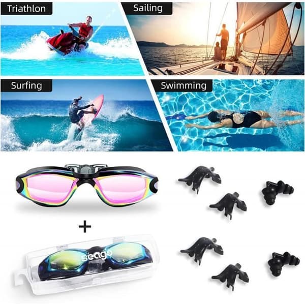 Simglasögon - Unisex - 2 st - Anti-imma - UV-skydd - En storlek (YJD)