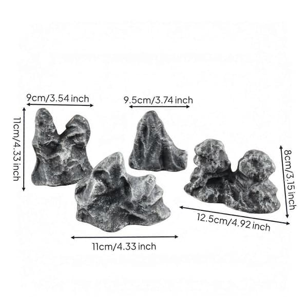 4 stycken konstgjorda stenar med stenliknande textur, miniatyrstenar, för [YJD] S Mountain Ori 4-pc