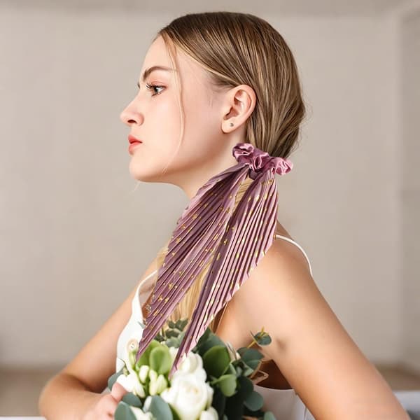 Scrunchies til tyndt hår - Ingen træk, hårelastikker til kvinder og piger, styling, modetilbehør | Bløde elastikker til hjem, kontor, rejser [YJD] pink