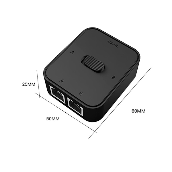 2 Portin Gigabit Verkkokytkin RJ45 Kytkin Verkon Jakaja Kaapelin Jatkojohto 2-suuntainen Ulkoinen Verkko Sw[HK] Black