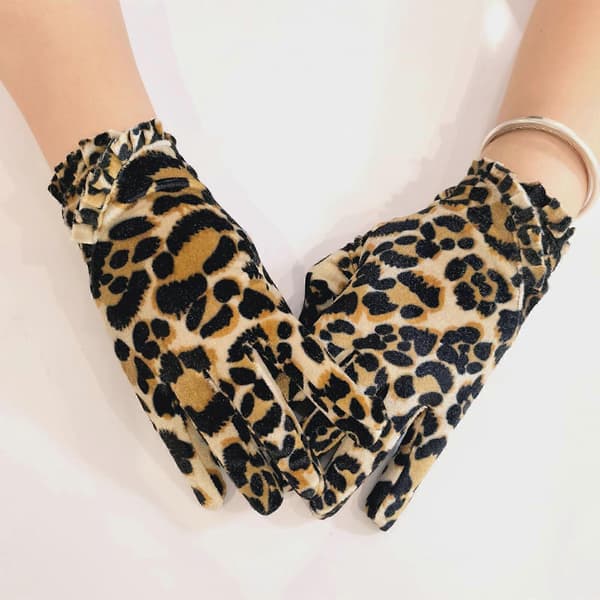 Leopardmönstrade handskar Tålig Polyester Varma Bekväma Unisex För Vuxna Barn Vintermodeaccessoar[YJD] Multicolor