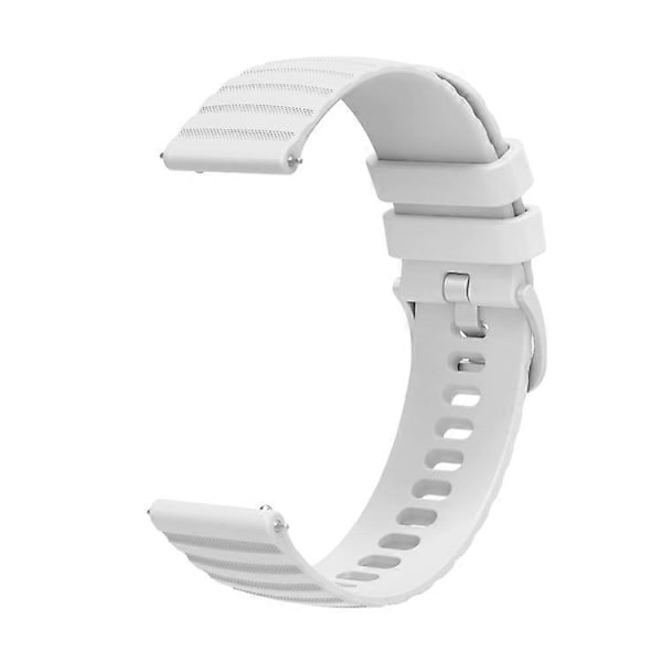 För Garmin Vivoactive 4S 18mm Vågig Prickig Enfärgad Silikon Armbandsrem[HK] White