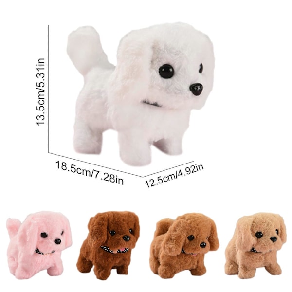 Elektronisk Robot Hund Gående Barkande Svansviftande Valp Plush Leksak Barnpresenter, 100% Ny_v (YJD) Apricot